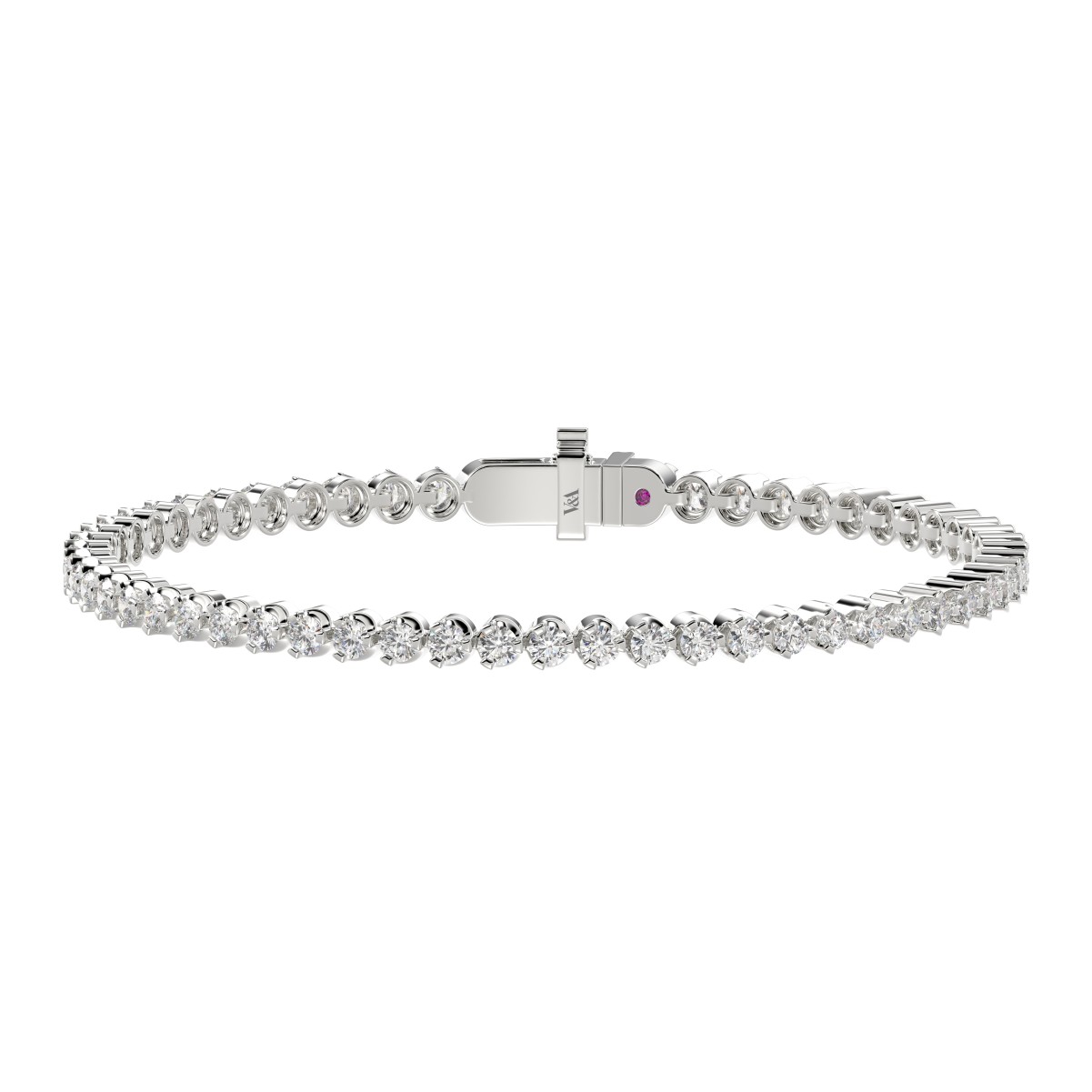 14K WHITE GOLD 2CT ROUND DIAMOND LADIES BRACELET