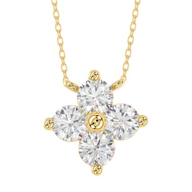 14K YELLOW GOLD 1/2CT ROUND DIAMOND LADIES PENDANT WITH CHAIN  