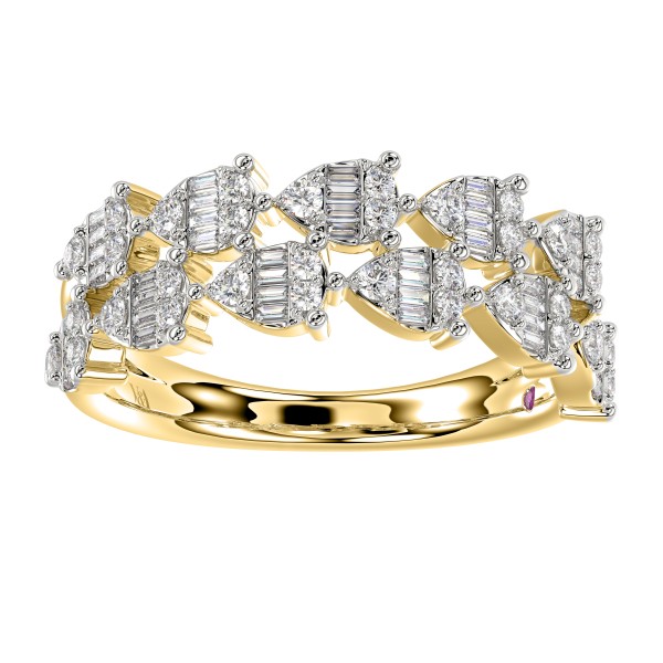 14K YELLOW GOLD 1/2CT ROUND/BAGUETTE DIAMOND LADIE...