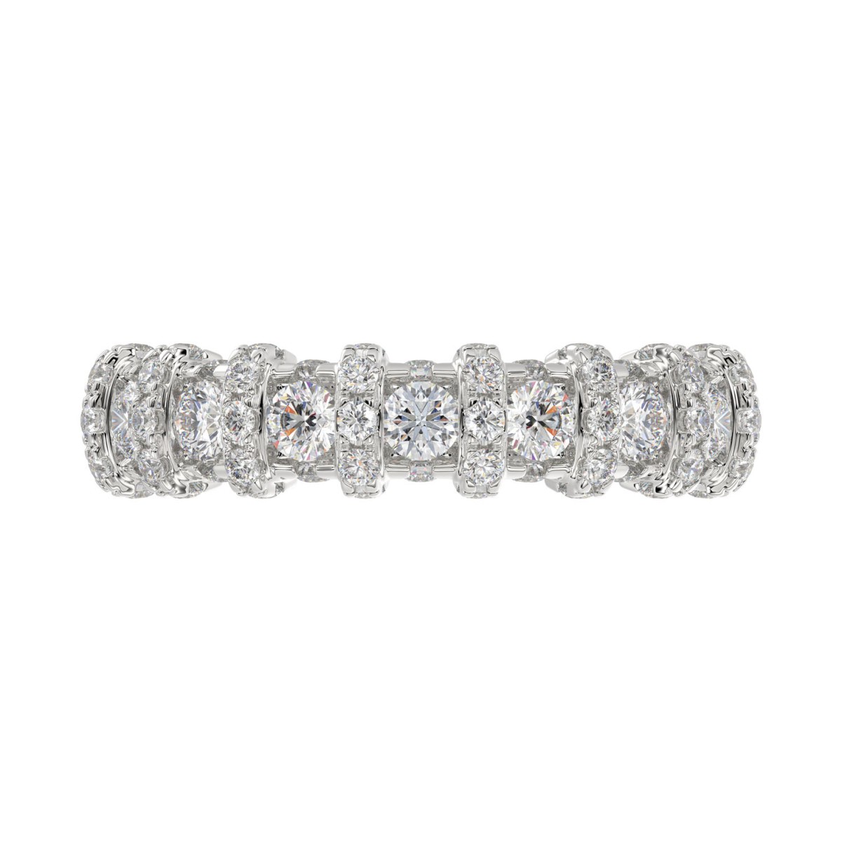 14K WHITE GOLD 1CT ROUND DIAMOND LADIES BAND 