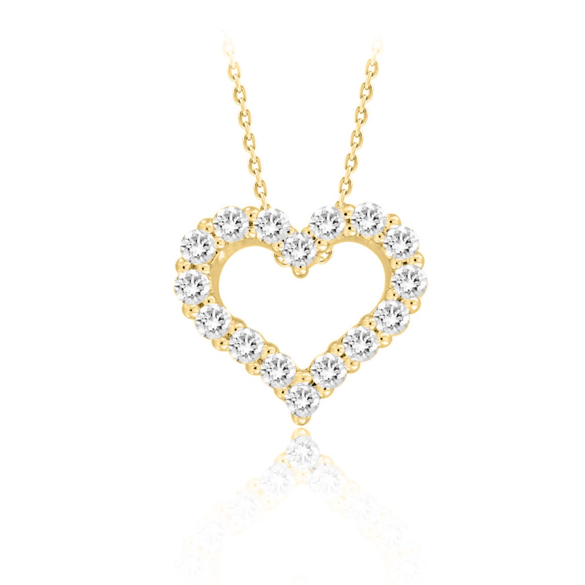 14K YELLOW GOLD 1/4CT ROUND DIAMOND LADIES PENDANT WITH CHAIN 