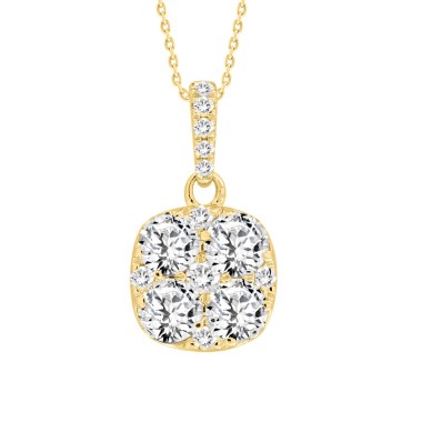 14K YELLOW GOLD 1CT ROUND DIAMOND LADIES PENDANT WITH CHAIN 