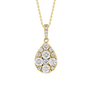 14K YELLOW GOLD 1CT ROUND DIAMOND LADIES PENDANT WITH CHAIN 