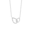 14K WHITE GOLD 1/3CT ROUND/BAGUETTE DIAMOND LADIES PENDANT WITH CHAIN 