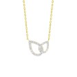 14K YELLOW GOLD 1/3CT ROUND/BAGUETTE DIAMOND LADIES PENDANT WITH CHAIN 