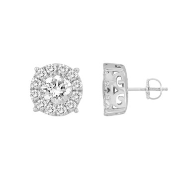 14K WHITE GOLD 1/4CT ROUND DIAMOND LADIES EARRINGS