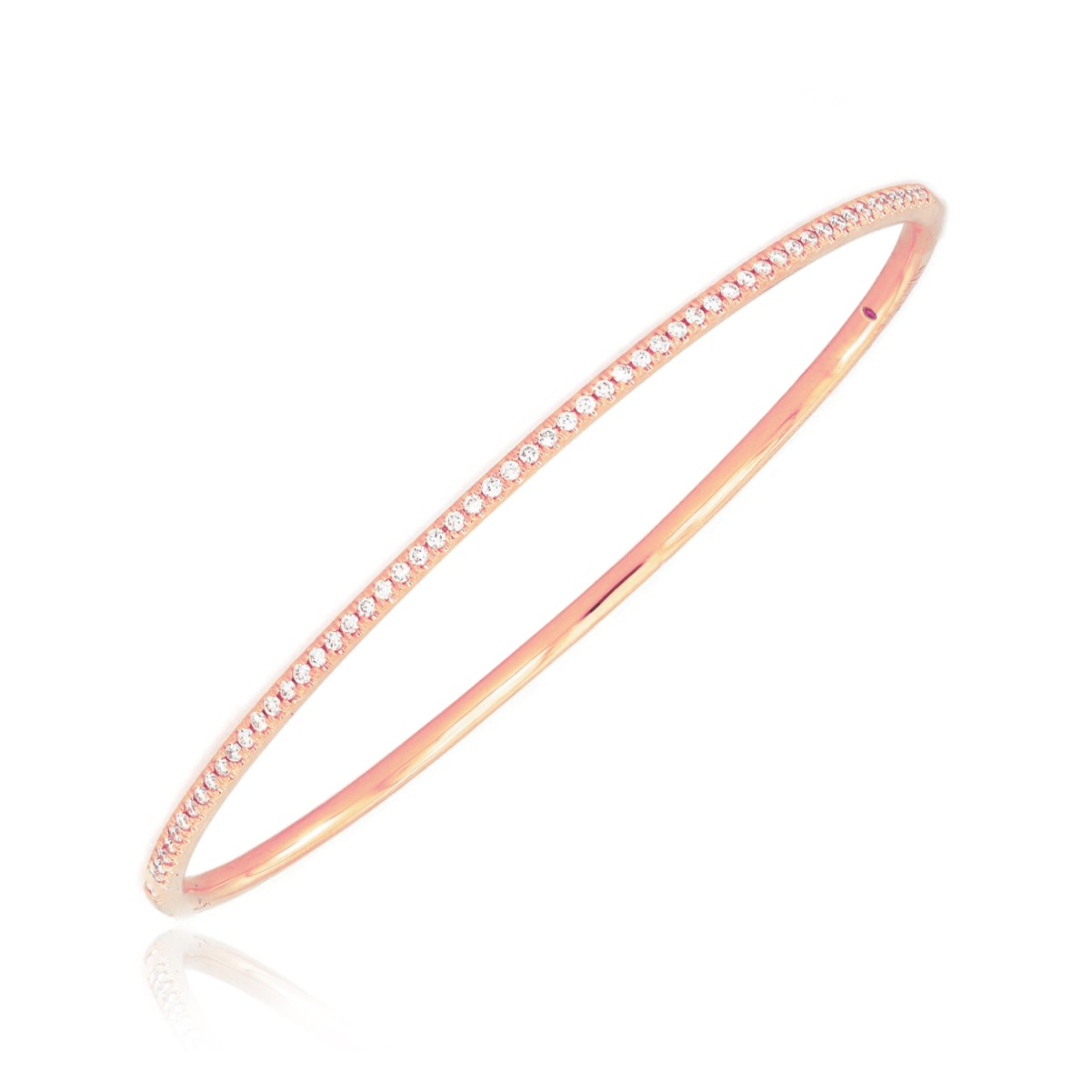 14K ROSE GOLD 1/2CT ROUND DIAMOND LADIES BANGLE