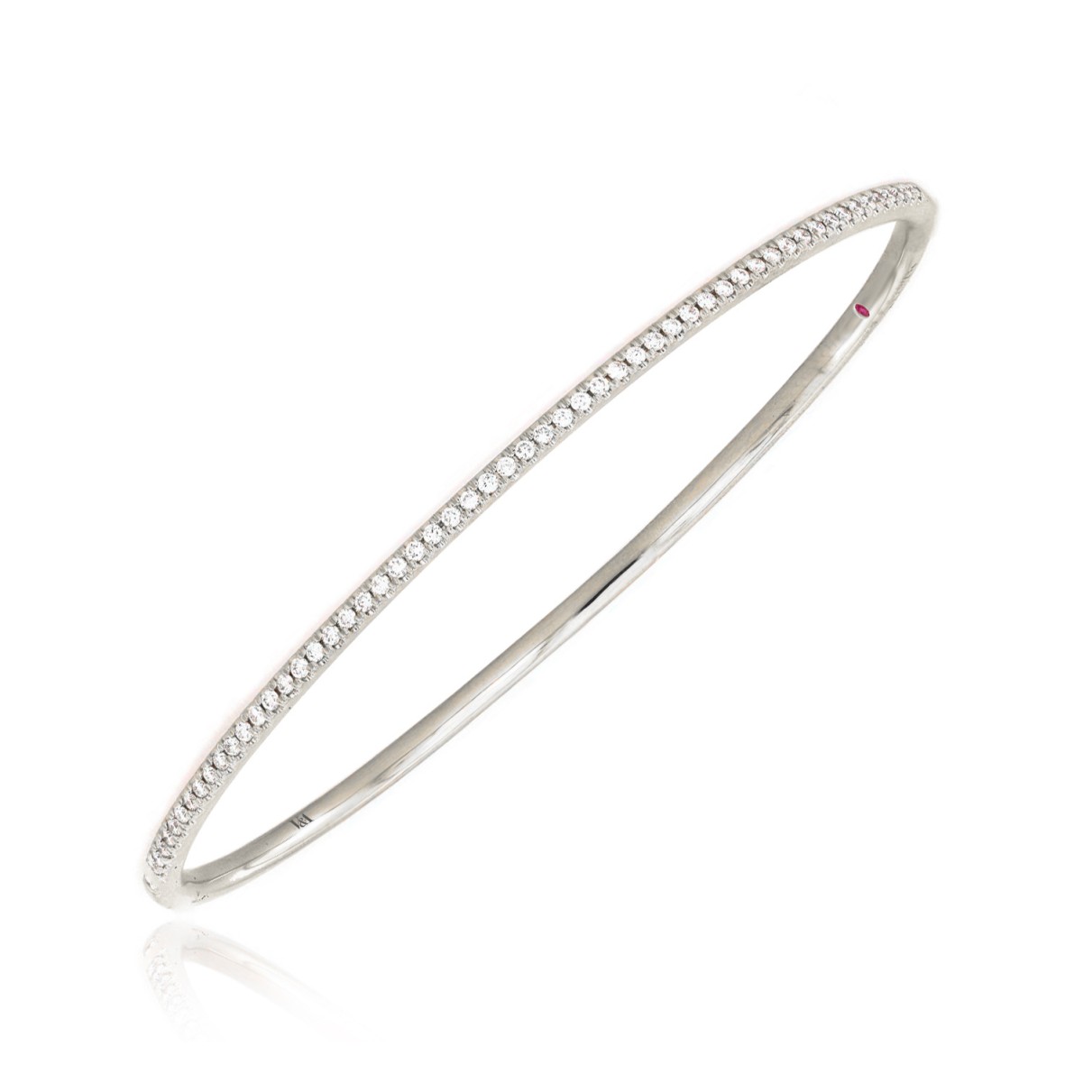 14K WHITE GOLD 1/2CT ROUND DIAMOND LADIES BANGLE