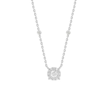 14K WHITE GOLD 1/4CT ROUND DIAMOND LADIES NECKLACE