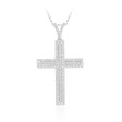 14K WHITE GOLD 1CT ROUND/BAGUETTE DIAMOND LADIES PENDANT WITH CHAIN 