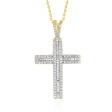 14K YELLOW GOLD 5/8CT ROUND/BAGUETTE DIAMOND LADIES PENDANT WITH CHAIN 