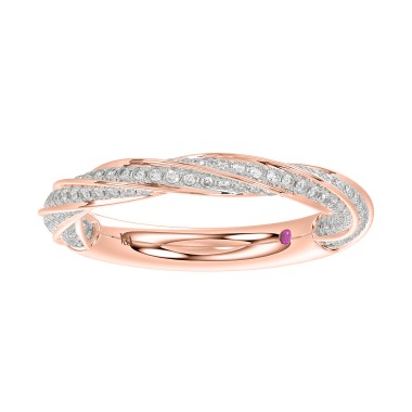 14K ROSE GOLD 7/8CT ROUND DIAMOND LADIES BAND 