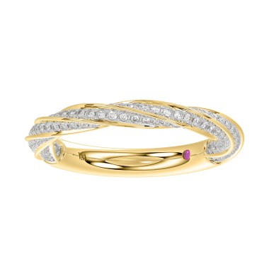 14K YELLOW GOLD 7/8CT ROUND DIAMOND LADIES BAND 