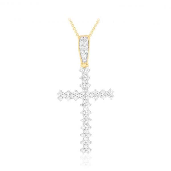 14K YELLOW GOLD 1/2CT ROUND DIAMOND LADIES PENDANT...