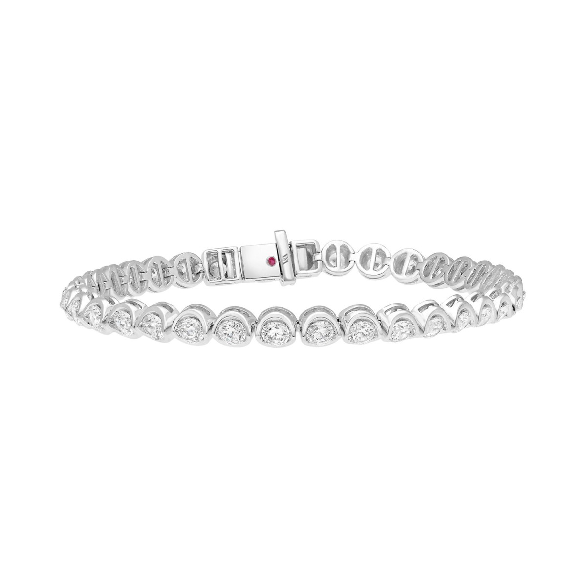 14K WHITE GOLD 5 3/8CT ROUND DIAMOND LADIES BRACELET