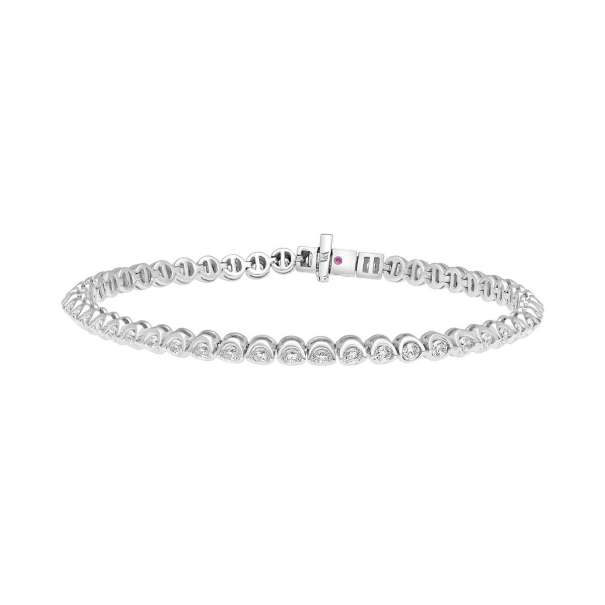 14K WHITE GOLD 2CT ROUND DIAMOND LADIES BRACELET