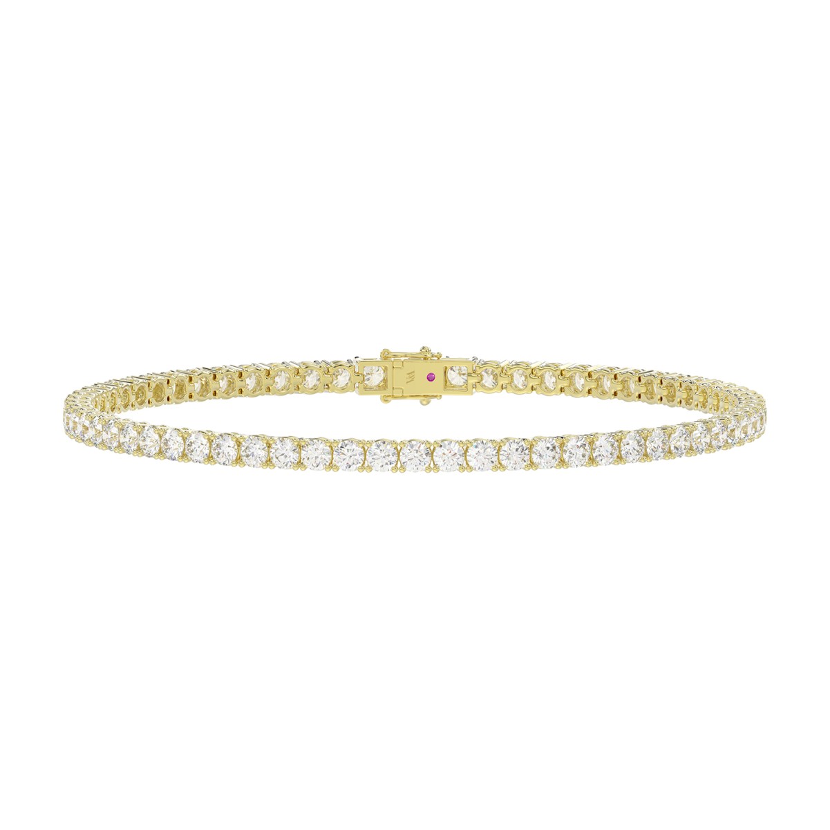 14K YELLOW GOLD 3CT ROUND DIAMOND LADIES TENNIS BRACELET