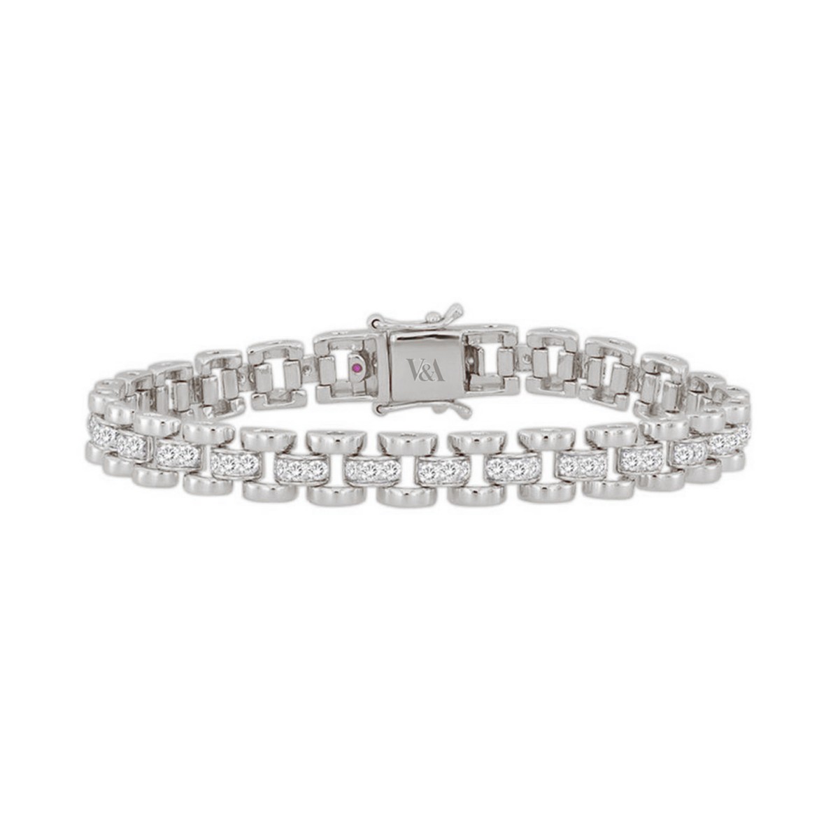 14K WHITE GOLD 2CT ROUND DIAMOND LADIES BRACELET