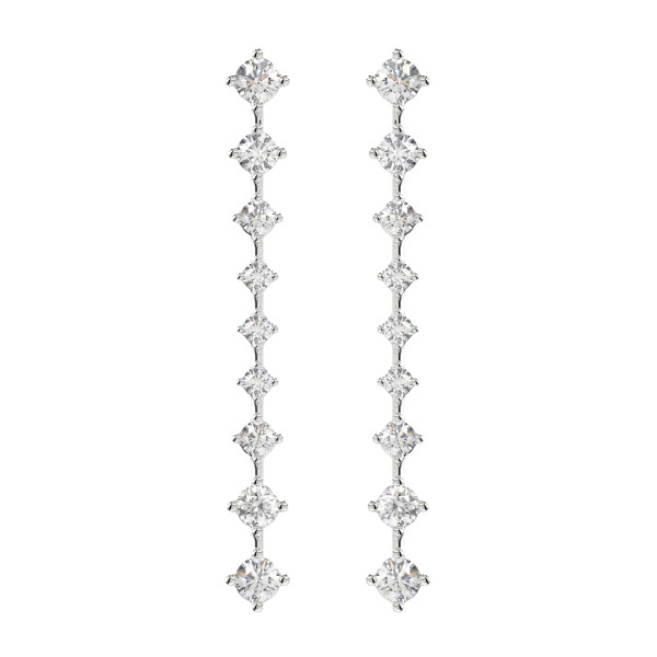 14K WHITE GOLD 2CT ROUND DIAMOND LADIES EARRINGS...