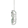 14K WHITE  GOLD 1 1/3CT ROUND/PEAR/MARQUISE DIAMOND LADIES PENDANT WITH CHAIN  (COLOUR STONE PEAR/MARQUISE DIAMOND 1/6CT)