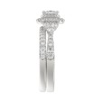 14K WHITE GOLD 1 1/2CT ROUND/PRINCESS DIAMOND LADIES BRIDAL SET (CENTER STONE PRINCESS DIAMOND 1/2CT)