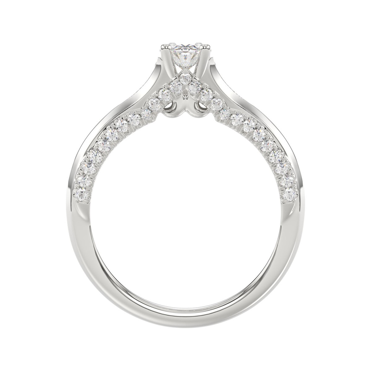 14K WHITE GOLD 3/4CT ROUND/OVAL DIAMOND LADIES RING(CENTER STONE OVAL DIAMOND 1/2CT)