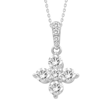 14K WHITE GOLD 1/3CT ROUND DIAMOND LADIES PENDANT WITH CHAIN 