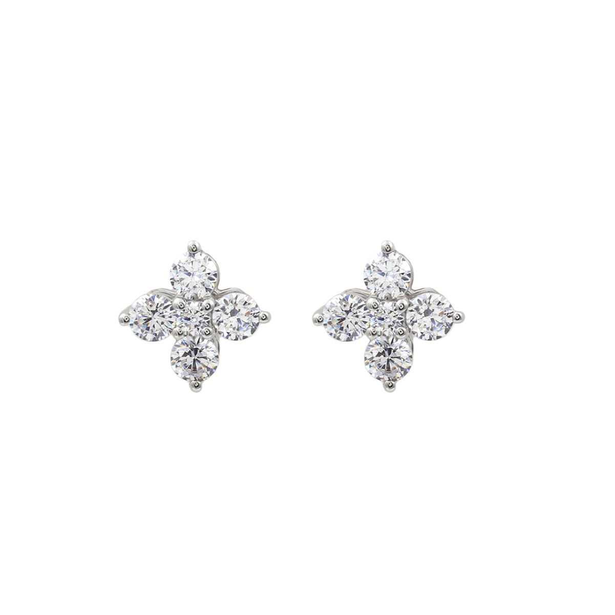 14K WHITE GOLD 1/2CT ROUND DIAMOND LADIES EARRINGS