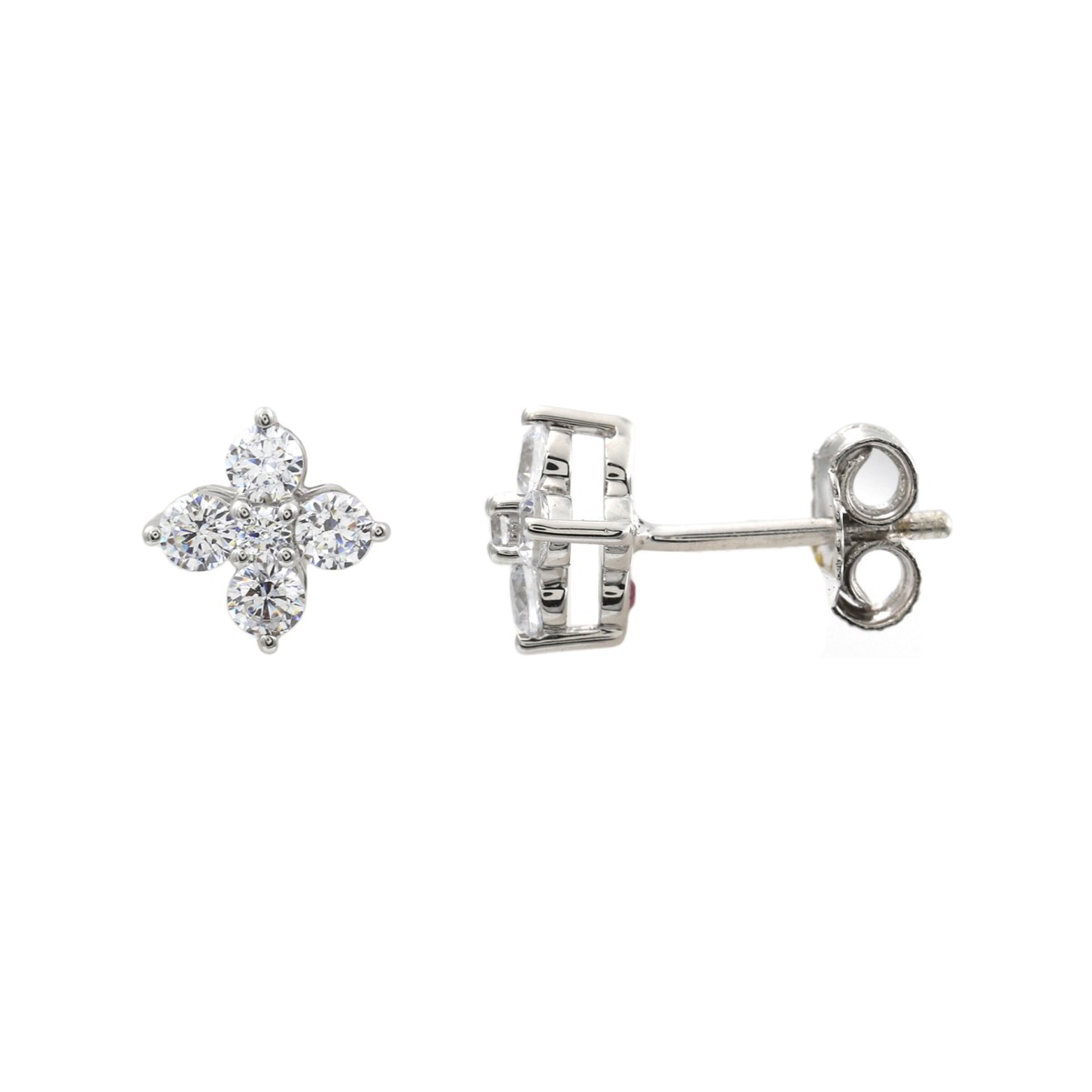 14K WHITE GOLD 1/2CT ROUND DIAMOND LADIES EARRINGS