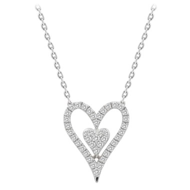 14K WHITE GOLD 1/4CT ROUND DIAMOND LADIES NECKLACE