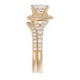 14K ROSE GOLD 1CT ROUND DIAMOND LADIES SEMI MOUNT BRIDAL SET (CENTER STONE MOUNT PRINCESS DIAMOND 1.00CT)