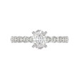 14K WHITE GOLD 1/6CT ROUND DIAMOND LADIES SEMI MOUNT RING (CENTER STONE MOUNT OVAL DIAMOND 1.00CT)