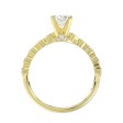 14K YELLOW GOLD 1/6CT ROUND DIAMOND LADIES SEMI MOUNT RING (CENTER STONE MOUNT OVAL DIAMOND 1.00CT)