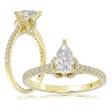 14K YELLOW GOLD 1/3CT ROUND/PEAR DIAMOND LADIES RING (CENTER STONE MOUNT PEAR DIAMOND 1.00CT)