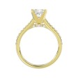 14K YELLOW GOLD 1/4CT ROUND DIAMOND LADIES SEMI MOUNT RING (CENTER STONE MOUNT PRINCESS DIAMOND 1.00CT)