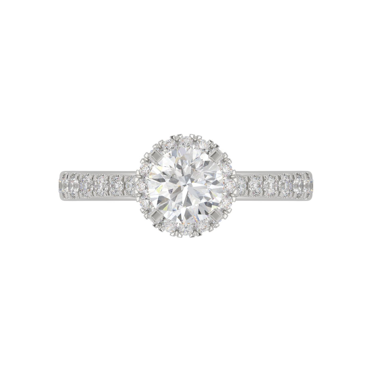 14K WHITE GOLD 1/2CT ROUND DIAMOND LADIES SEMI MOUNT RING(CENTER STONE MOUNT ROUND DIAMOND 1CT)