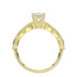 14K YELLOW GOLD 1/4CT ROUND DIAMOND LADIES SEMI MOUNT RING (CENTER STONE MOUNT OVAL DIAMOND 1.00CT)