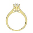 14K YELLOW GOLD 1/4CT ROUND DIAMOND LADIES SEMI MOUNT RING (CENTER STONE MOUNT PEAR DIAMOND 1.00CT)
