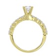 14K YELLOW GOLD 1/2CT ROUND/PRINCESS DIAMOND LADIES SEMI MOUNT RING (CENTER STONE MOUNT PRINCESS DIAMOND 1.00CT)