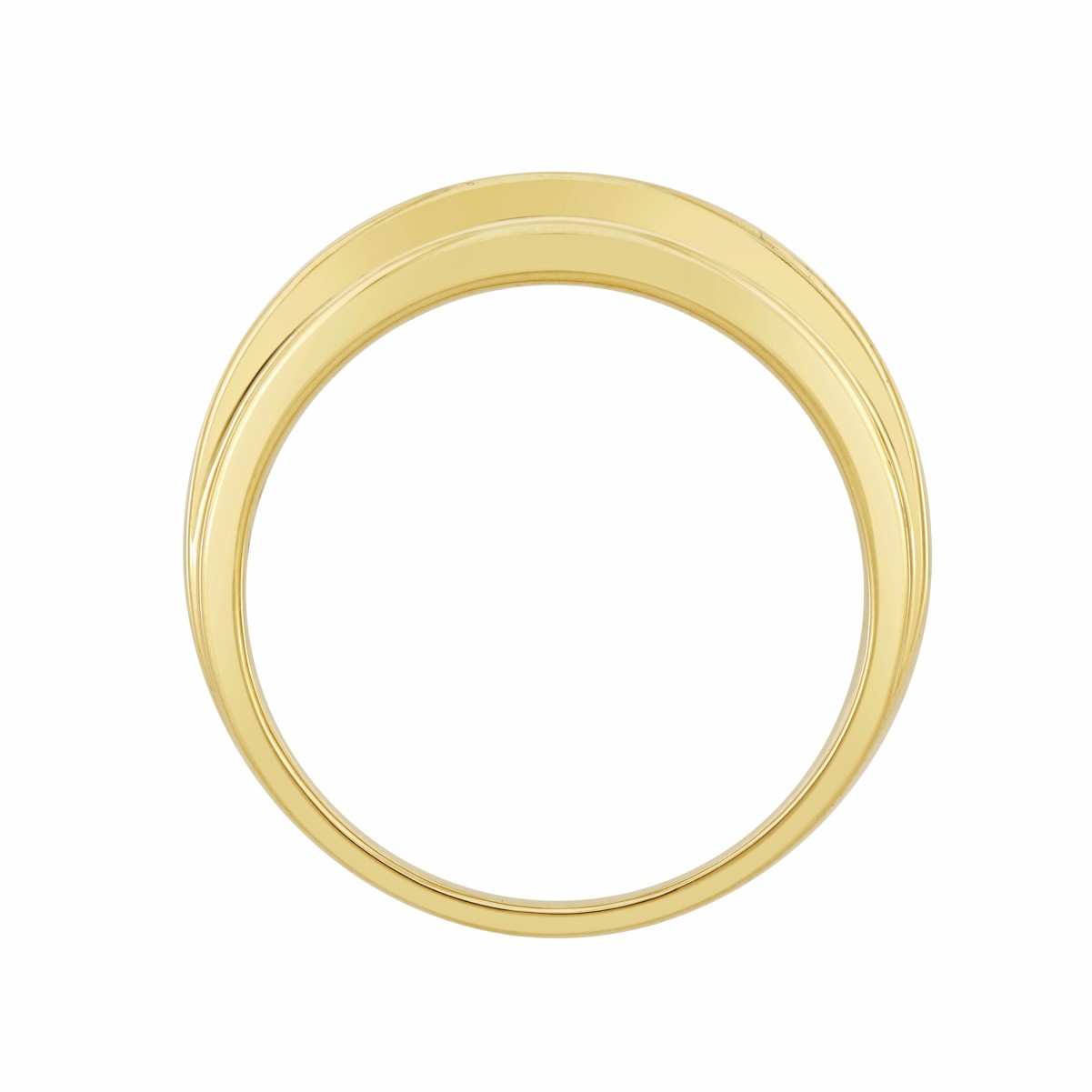 14K YELLOW GOLD 1CT ROUND DIAMOND MEN'S BAND