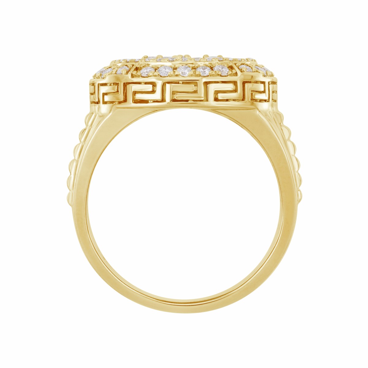 14K YELLOW GOLD 3/4CT ROUND DIAMOND MEN'S RING