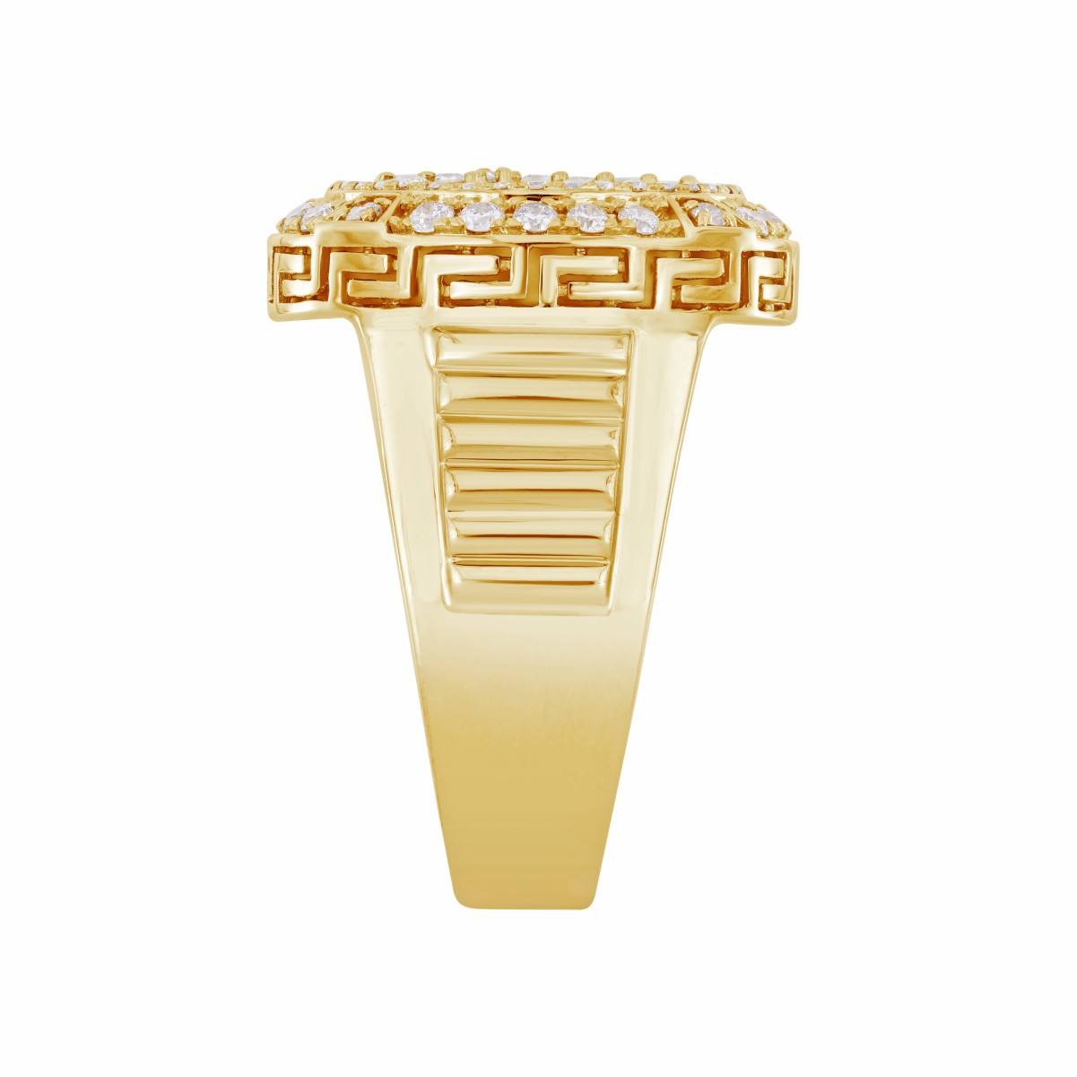 14K YELLOW GOLD 3/4CT ROUND DIAMOND MEN'S RING