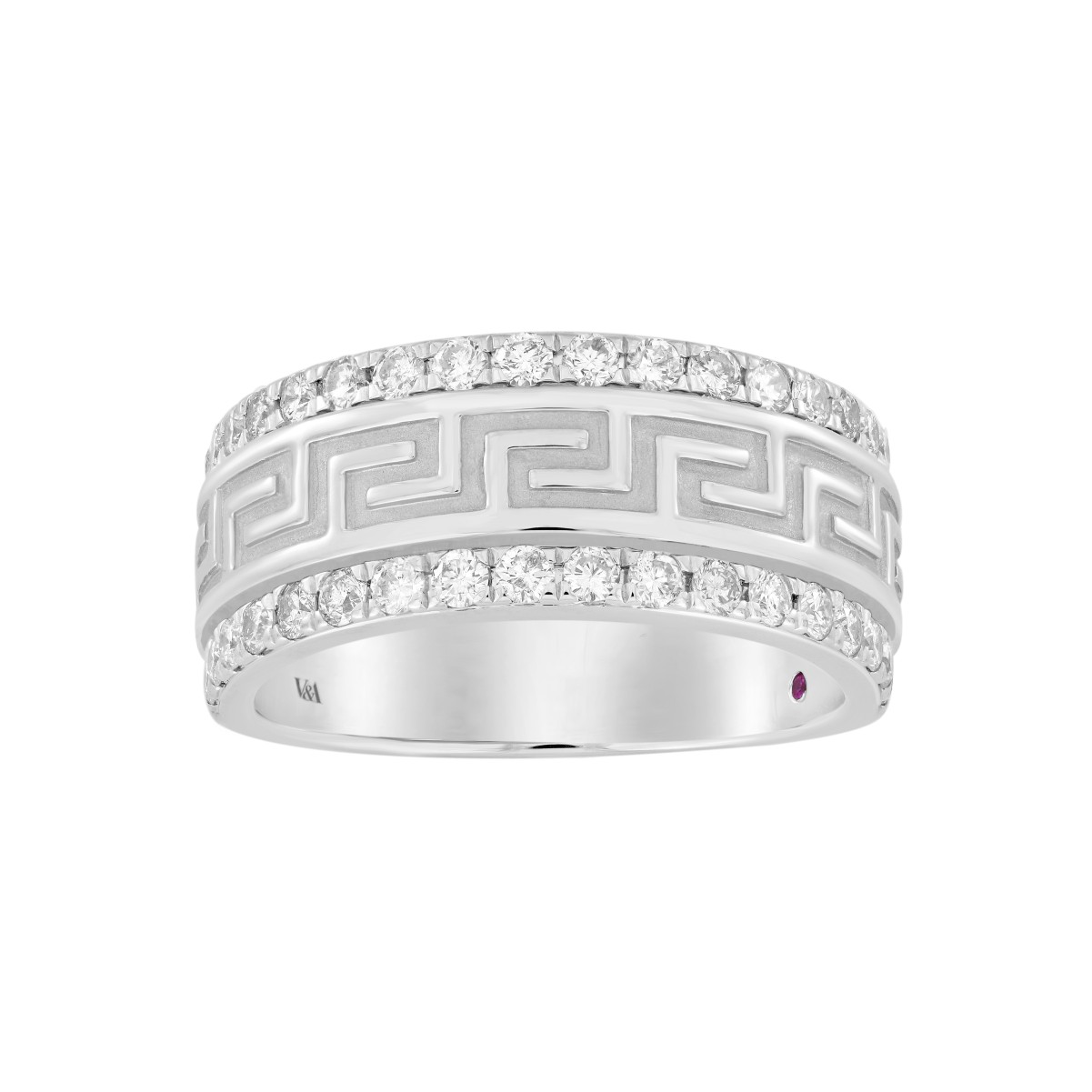 14K WHITE GOLD 1CT ROUND DIAMOND MEN'S BAND