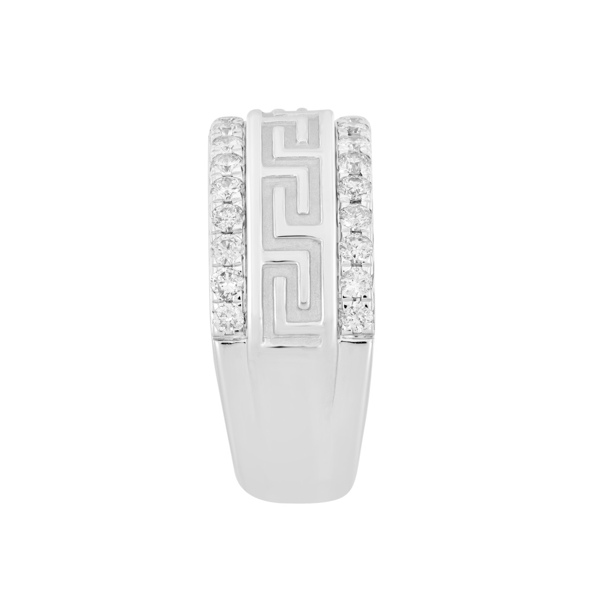 14K WHITE GOLD 1CT ROUND DIAMOND MEN'S BAND