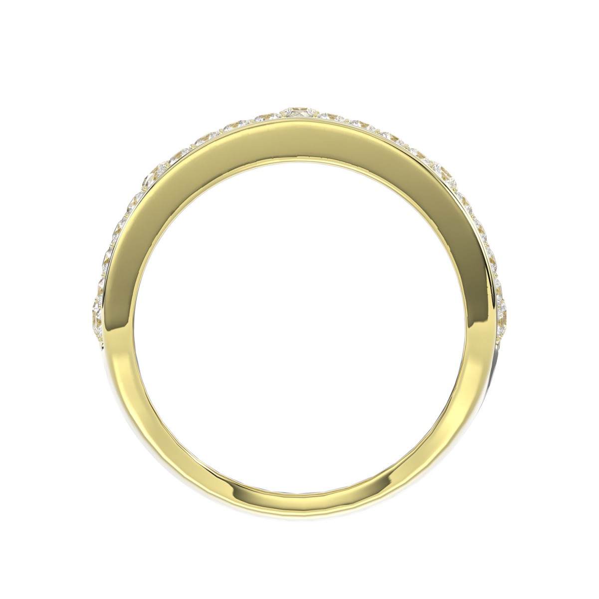 14K YELLOW GOLD 1CT ROUND DIAMOND MEN'S BAND