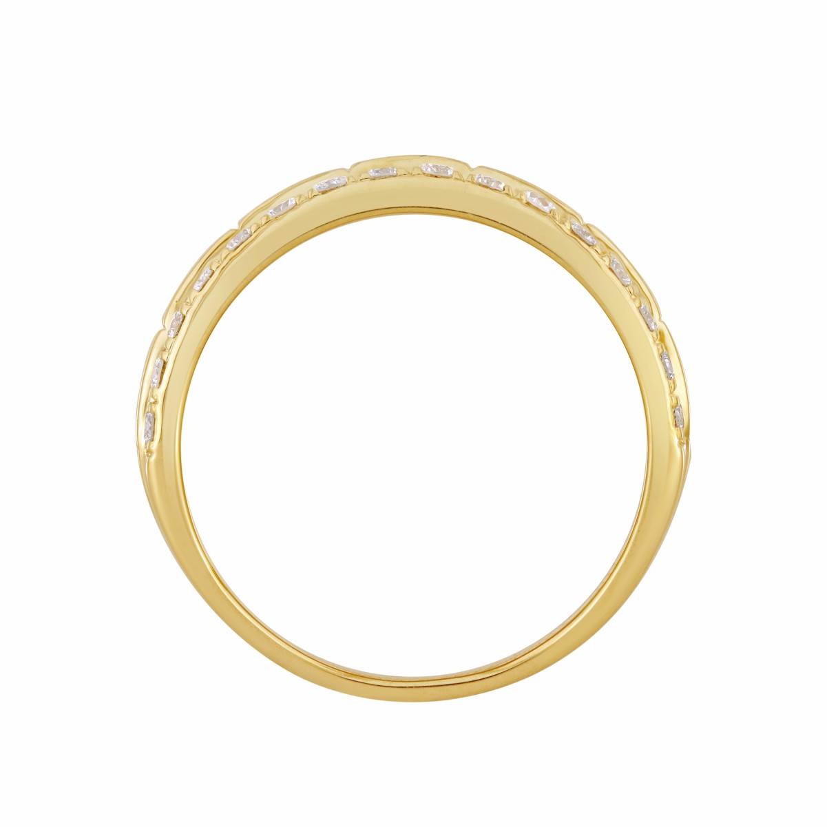 14K YELLOW GOLD 1CT ROUND DIAMOND MEN'S BAND