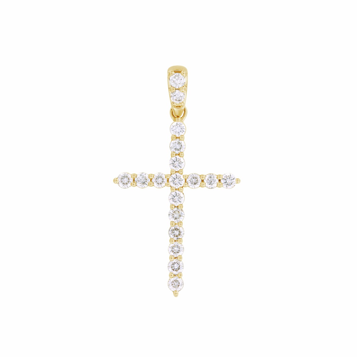 14K YELLOW GOLD 2CT ROUND DIAMOND MENS PENDANT