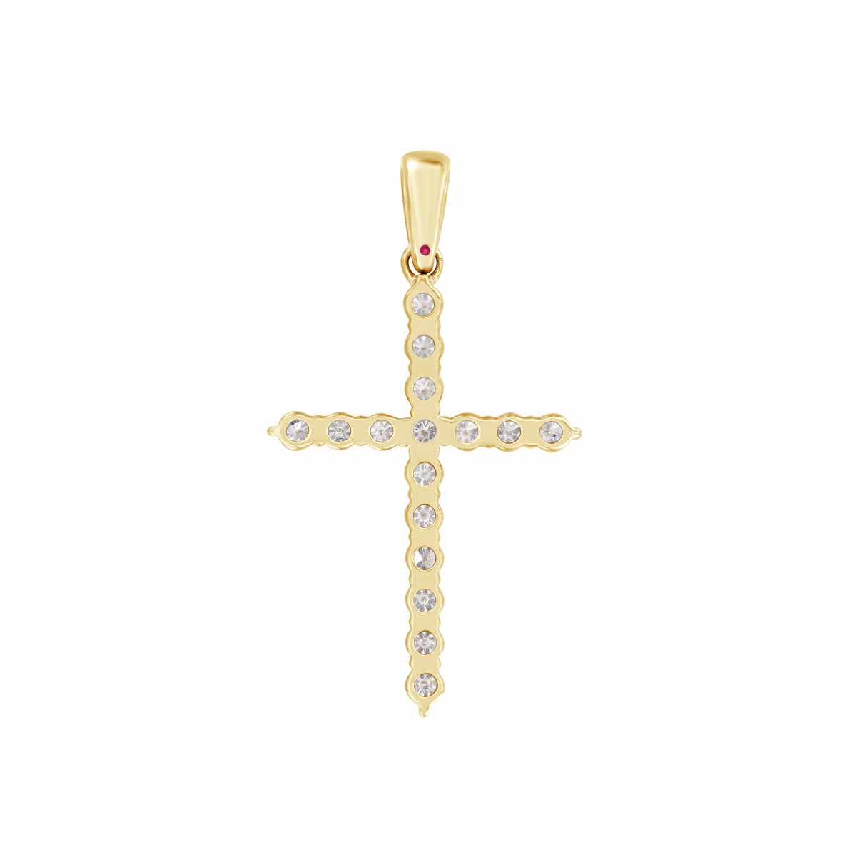 14K YELLOW GOLD 2CT ROUND DIAMOND MENS PENDANT