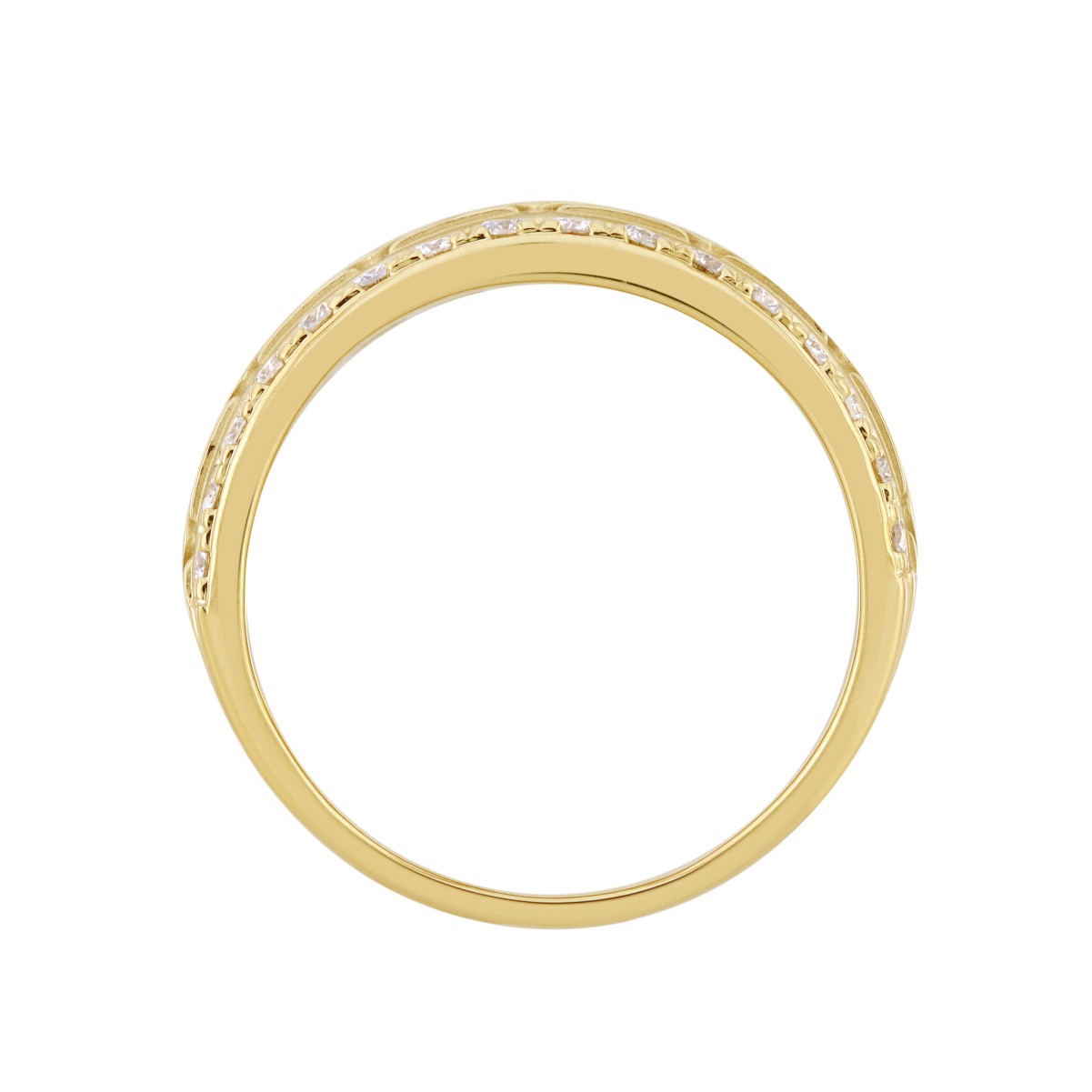 14K YELLOW GOLD 1CT ROUND DIAMOND MEN'S BAND