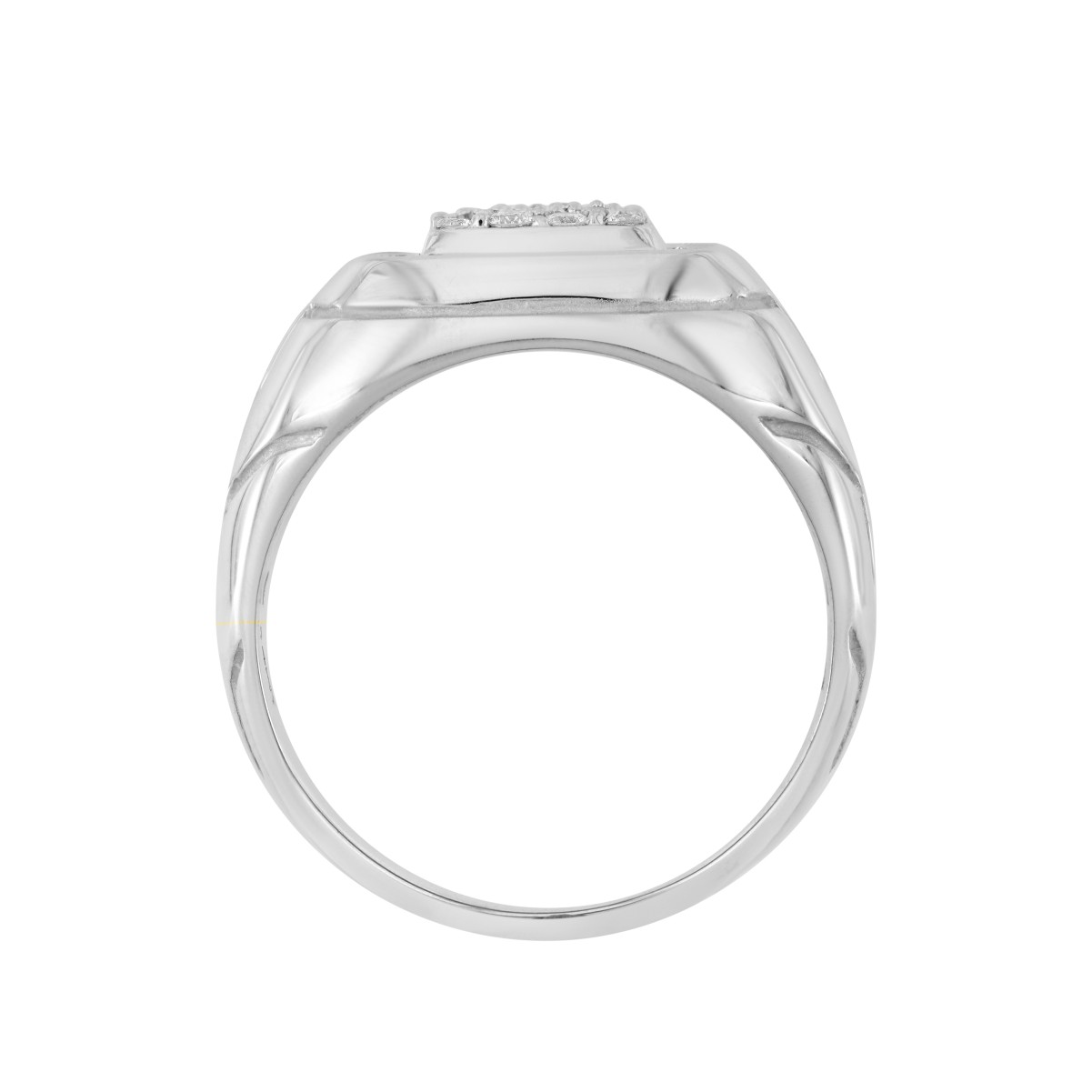 14K WHITE GOLD 1/2CT ROUND DIAMOND MEN'S RING